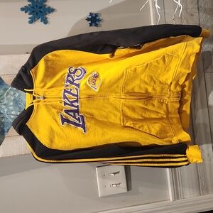 Adidas Los Angeles Lakers Men's sz M Sweatshirt w/hoodie zippered front